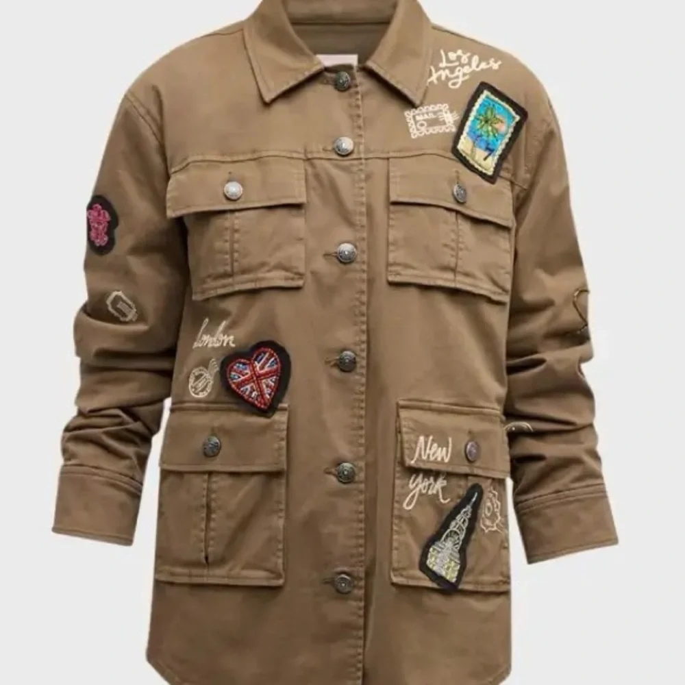 NWT CINQ A SEPT ALL AROUND THE WORLD VERA EMBROIDERED PATCH JACKET IN SIZE MED - Picture 3 of 6